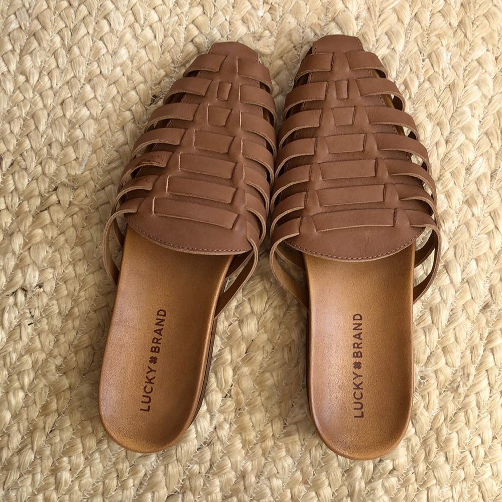 NEW Lucky Brand leather mules